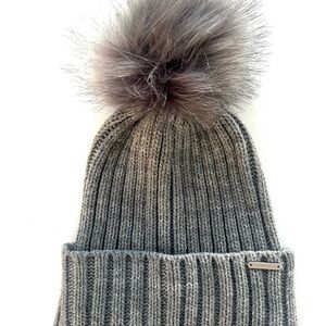 Gray Knit wool Pom-Pom Beanie Swedish design